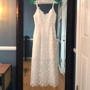 White Lace Midi Dress